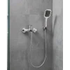 Siyah Duş Seti El Duşu Başlığı Spiral Hortum Dayanıklı Banyo Duş Aksesuarı