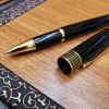 Siyah Kutulu Yaldız Desenli Metal Roller Kalem Seti
