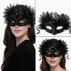 Siyah Taşlı Venedik Maskesi Lüks Tüllü Parti Maskesi