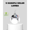 Solar Güneş Enerjili ve USB Şarjlı 5 Kanatlı LED Kamp Lambası