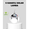 Solar Güneş Enerjili ve USB Şarjlı 5 Kanatlı LED Kamp Lambası