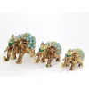 Swarovski Taşlı 3lü Fil Figürü Model 2