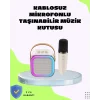 Taşınabilir Karaoke Mikrofon Seti Bluetooth Hoparlörlü