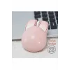 Tavşan Figürlü Kablosuz Mouse Pil Dahil Etiket Hediyeli Pembe