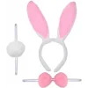 Tavşan Kostüm Seti Taç Papyon Kuyruk Pembe Renk