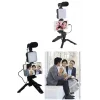 Telefon Tutucu Led Işıklı Kumandalı Mikrofon Telefon Vlog Video Kayıt