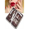 Tırnak Bakım Seti Tırnak Düzeltme Batık 12 Parça Çanta Tipi Manikür Pedikür