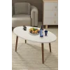 Torna Ayak Oval Orta Sehpa Beyaz