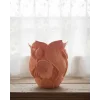 Turuncu Floral Tasarımlı 3D Vazo Şık Ev Dekorasyon Aksesuarı