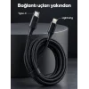 Type C Lightning Örgülü Şarj ve Veri Kablosu 2 Metre