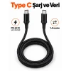Type C to Type C LED Işıklı Şarj Kablosu 1,2 Metre