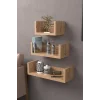U Duvar Rafı Ceviz 43 cm