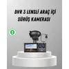 Üç Kameralı Araç DVR Full HD Gece Görüşlü ve 2 inç IPS Ekranlı