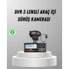 Üç Kameralı Araç DVR Full HD Gece Görüşlü ve 2 inç IPS Ekranlı