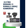 Üç Kameralı Araç Kamerası Full HD Gece Görüş  G-Sensör