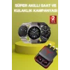 Ucuz Kaliteli Akıllı Saat ve Powerbank Bluetooth Kulaklık 5.1 Stereo ANC Özelliği