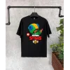 Unisex Baskılı Kısa Kol Çocuk T-Shirt - Siyah