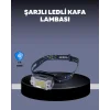 USB Şarjlı Mini LED KAFA Feneri 50m Odak 150m Geniş Aydınlatm