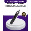 USB Yuvalı Anahtarlı Üçlü Priz 2 Metre Kablolu