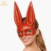 Uzun Kulaklı Kırmızı Lüks Tavşan Maskesi