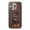Venco Apple iPhone 15 Pro Uyumlu Perma Desenli Kapak - Koyu Kahve