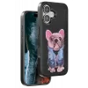 Venco Apple iPhone 16 Uyumlu Cute Desenli Kapak - Siyah