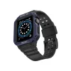 Apple Watch 42mm Uyumlu KR401 Silikon Kordon - Siyah-Mavi