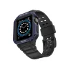 Apple Watch 42mm Uyumlu KR401 Silikon Kordon - Siyah-Mavi