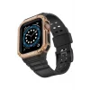 Apple Watch 42mm Uyumlu KR401 Silikon Kordon - Siyah-Rose