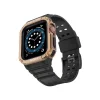 Apple Watch 42mm Uyumlu KR401 Silikon Kordon - Siyah-Rose
