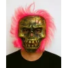 Wild Skull - Bakır Kafatası Pembe Saçlı İskelet Maske