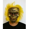 Wild Skull - Bakır Kafatası Sarı Saçlı İskelet Maske