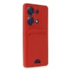 Xiaomi Redmi Note 13 Pro 4g Kılıf Kelvin Kartvizitli Silikon - Kırmızı