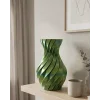 Yeşil Spiral 3D Baskı Vazo Estetik Modern Ev Ofis Dekoru