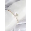 Yonca Model Zirkon Taşlı Gold Renk Asansörlü Su Yolu Bileklik