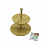 Yuvarlak 2 Katlı Ahşap Bambu Servis Sunumluğu 20/25 cm