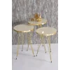 Zigon Sehpa Gold Krem Tel