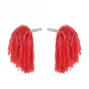 1 Çift ( 2 Adet ) Kırmızı Renk 23 Nisan Gösteri Ponponu