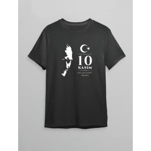 10 Kasım Atatürk Baskılı T-shirt - Siyah
