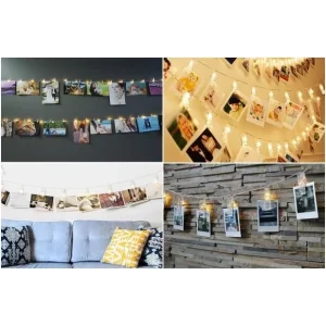 10 Lu Led Işıklı Fotoğraf Mandalları Rgp