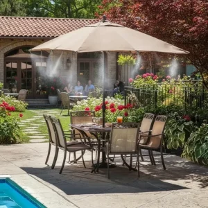 10 Metre Kendin Yap Açık Alan Serinletme Sistemi - Nozzle Başlıklı Bahçe ve Teras Nemlendirme Seti