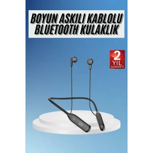 100 Saat Kablolu Boyun Askılı Dijital Göstergeli Bluetooth Kulaklığı