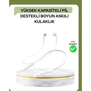100 Saat Pil Ömrü Boyun Askılı Bluetooth Kablosuz Kulaklık