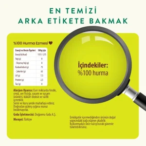 %100 Sade Hurma Ezmesi 400 Gr