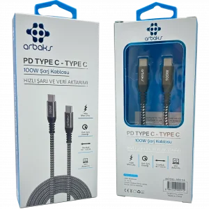 100W PD TYPE-C TYPE-C Şarj Kablosu Arbaks ARB-54
