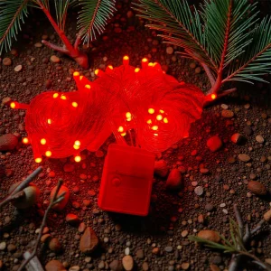 10m 100 Led Damla Uçlu Kırmızı Işık Şeffaf Kablo Mz-17-5