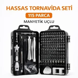 115 Parça Manyetik Uçlu Hassas Tornavida Seti