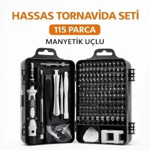 115 Parça Manyetik Uçlu Hassas Tornavida Seti