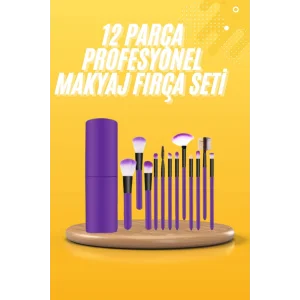 12 Parça Makyaj Fırçası Yumuşak Kıllı Profesyonel Fırça Seti Yüksek Kaliteli Pürüzsüz