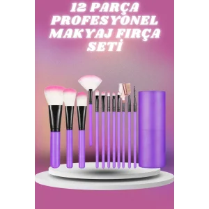 12 Parça Profesyonel Makyaj Seti Yumuşak Kıllı Yüz ve Göz Makyajına Uygun